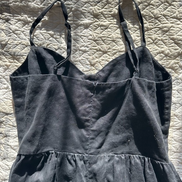 Reformation Thelma Black Button-Front linen Midi Dress - Picture 5 of 8